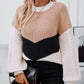 Contrast Round Neck Long Sleeve Sweater