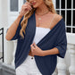 Eyelet Open Front Half Sleeve Cardigan