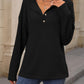 Half Button Long Sleeve T-Shirt