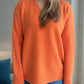 V-Neck Dropped Shoulder Long Sleeve Sweater