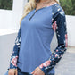 V-Neck Floral Long Sleeve T-Shirt