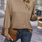 Round Neck Smocked Lantern Sleeve T-Shirt