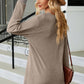 Slit V-Neck Long Sleeve T-Shirt