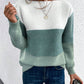 Color Block Drop Shoulder Long Sleeve Sweater