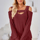 Cutout Square Neck Cold Shoulder T-Shirt