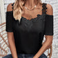 Full Size Lace Detail Short Sleeve T-Shirt