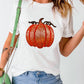 Full Size Sequin Pumpkin Round Neck Short Sleeve T-Shirt