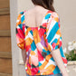 Printed Square Neck Half Sleeve Top