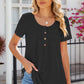 Eyelet Quarter Button Short Sleeve T-Shirt