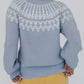 Contrast Turtleneck Long Sleeve Sweater