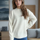 Round Neck Drop Shoulder Long Sleeve Sweater