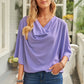 Short Sleeve Draped Blouse