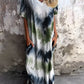 Full Size Pocketed Tie-Dye Short Sleeve Dress