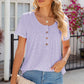 Eyelet Quarter Button Short Sleeve T-Shirt