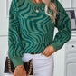 Geometric Round Neck Long Sleeve Sweater