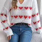 Heart Johnny Collar Long Sleeve Sweater