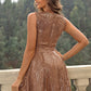 Sequin Surplice Neck Sleeveless Dress