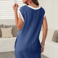 Contrast Trim Pocketed Round Neck Dress