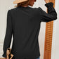 Eyelet V-Neck Flounce Sleeve T-Shirt