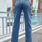 Slit High Waist Jeans with Pockets