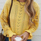 Openwork Round Neck Long Sleeve Sweater