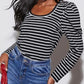 Striped Round Neck Long Sleeve T-Shirt