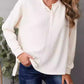 High-Low Quarter Snap Round Neck T-Shirt