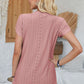 Decorative Button Eyelet V-Neck Short Sleeve T-Shirt