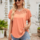 Lace Detail Round Neck Short Sleeve T-Shirt