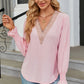 V-Neck Flounce Sleeve T-Shirt