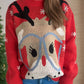 Reindeer Round Neck Dropped Shoulder Sweater