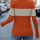 Color Block Round Neck Long Sleeve Top