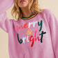 MERRY & BRIGHT Ribbed Round Neck Sweater