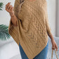 Cable-Knit Openwork Three-Quarter Sleeve Sweater