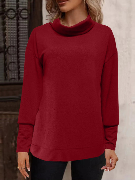 Full Size Mock Neck Long Sleeve T-Shirt