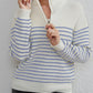 Striped Half Zip Long Sleeve Sweater