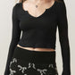 Notched Long Sleeve T-Shirt