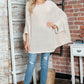 Round Neck Batwing Sleeve Sweater