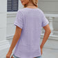 Eyelet V-Neck Short Sleeve T-Shirt