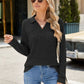 Ribbed Johnny Collar Long Sleeve T-Shirt