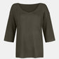 V-Neck Three-Quarter Sleeve Knit Top