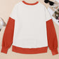 Contrast Round Neck Long Sleeve Sweatshirt