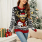 Christmas Pattern Round Neck Long Sleeve Sweater