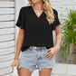 V-Neck Flutter Sleeve Blouse