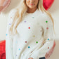 Heart Sequin Round Neck Long Sleeve Sweater