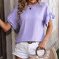 Ruffled Round Neck Short Sleeve Top