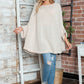 Round Neck Batwing Sleeve Sweater