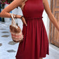 Frill Round Neck Sleeveless Mini Dress