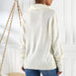 Drawstring Mock Neck Long Sleeve Sweater