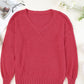 V-Neck Dropped Shoulder Sweater